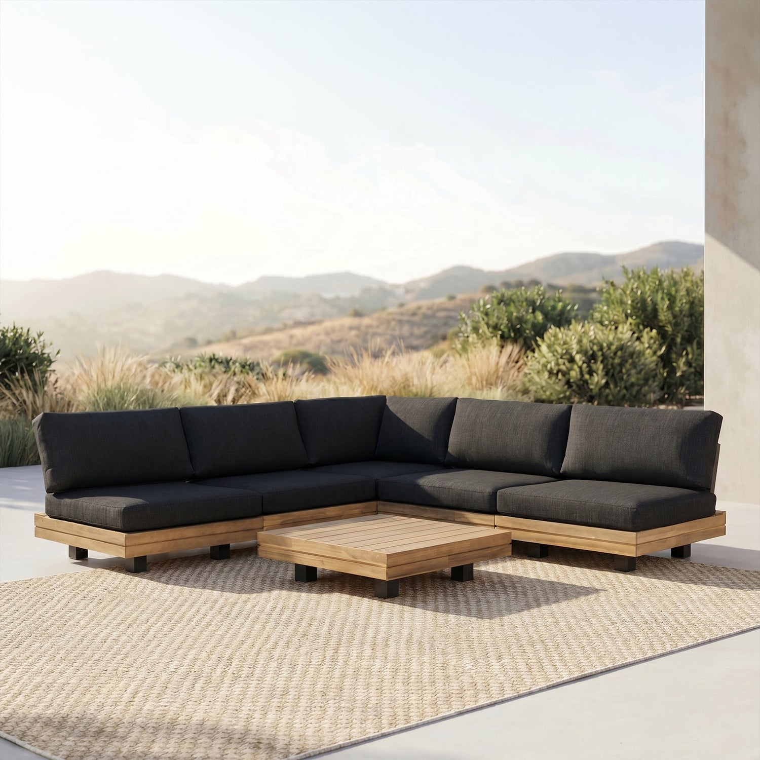 Celenza Modular Full-Corner Sectional Set with Coffee Table | Dark Grey lifestyle_image