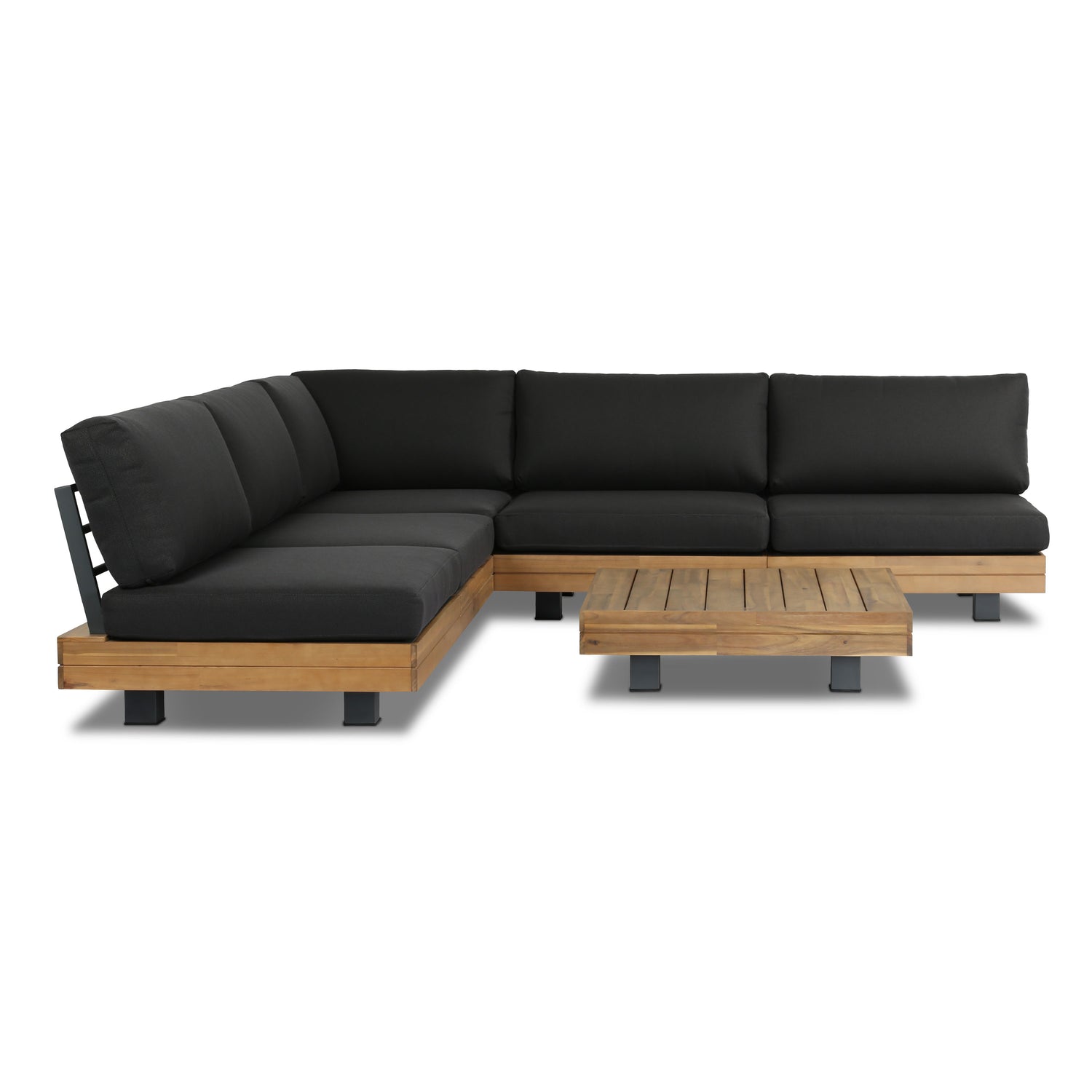 Celenza Modular Full-Corner Sectional Set with Coffee Table | Dark Grey 