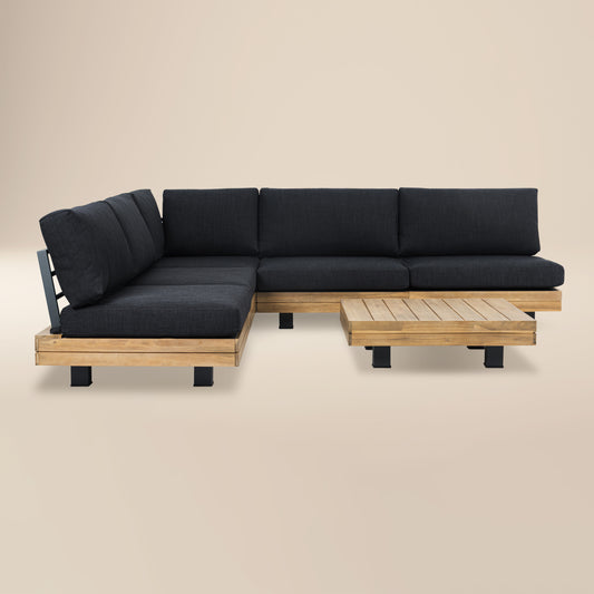 Celenza Modular Full-Corner Sectional Set with Coffee Table | Dark Grey