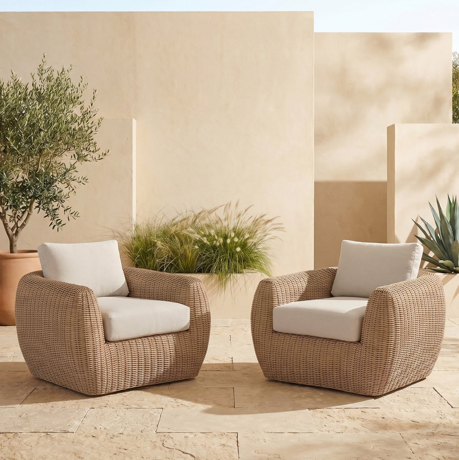 Corto Outdoor Lounge Chair | Sand | Set of 2 lifestyle_image