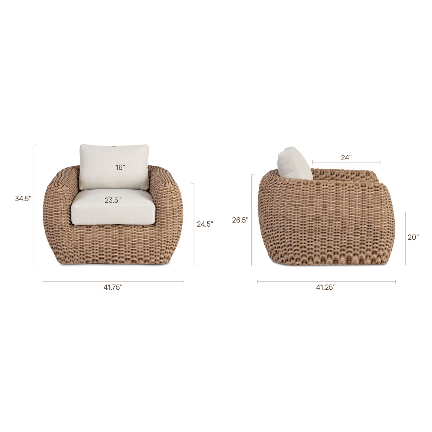 Corto Outdoor Lounge Chair | Sand | Set of 2 