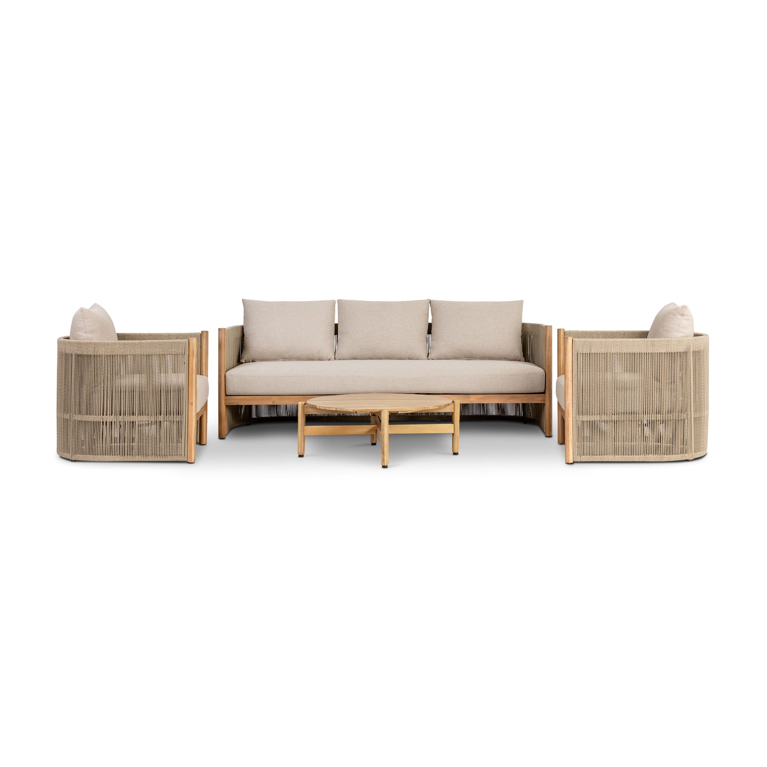 Gomera Outdoor Lounge Set with Coffee Table | Natural Beige 