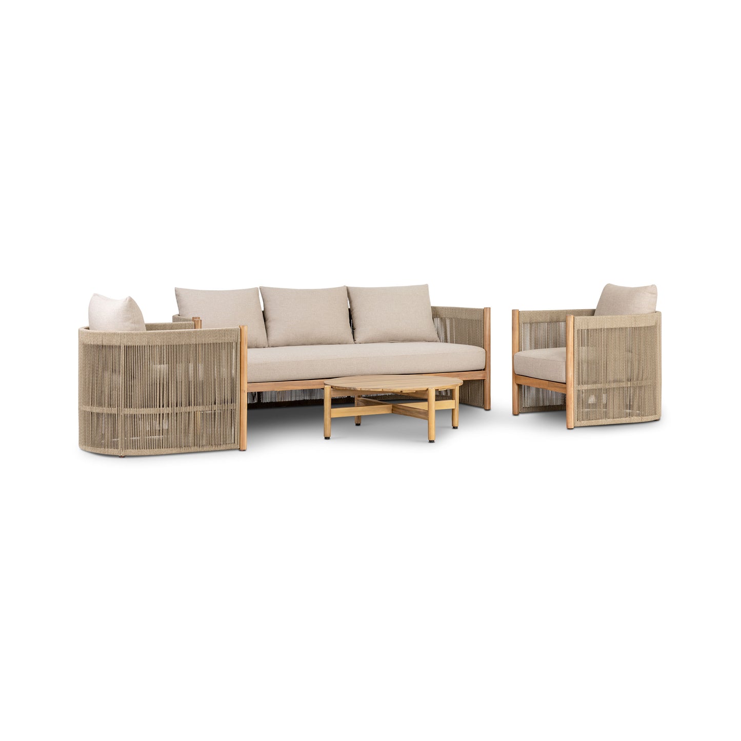 Gomera Outdoor Lounge Set with Coffee Table | Natural Beige