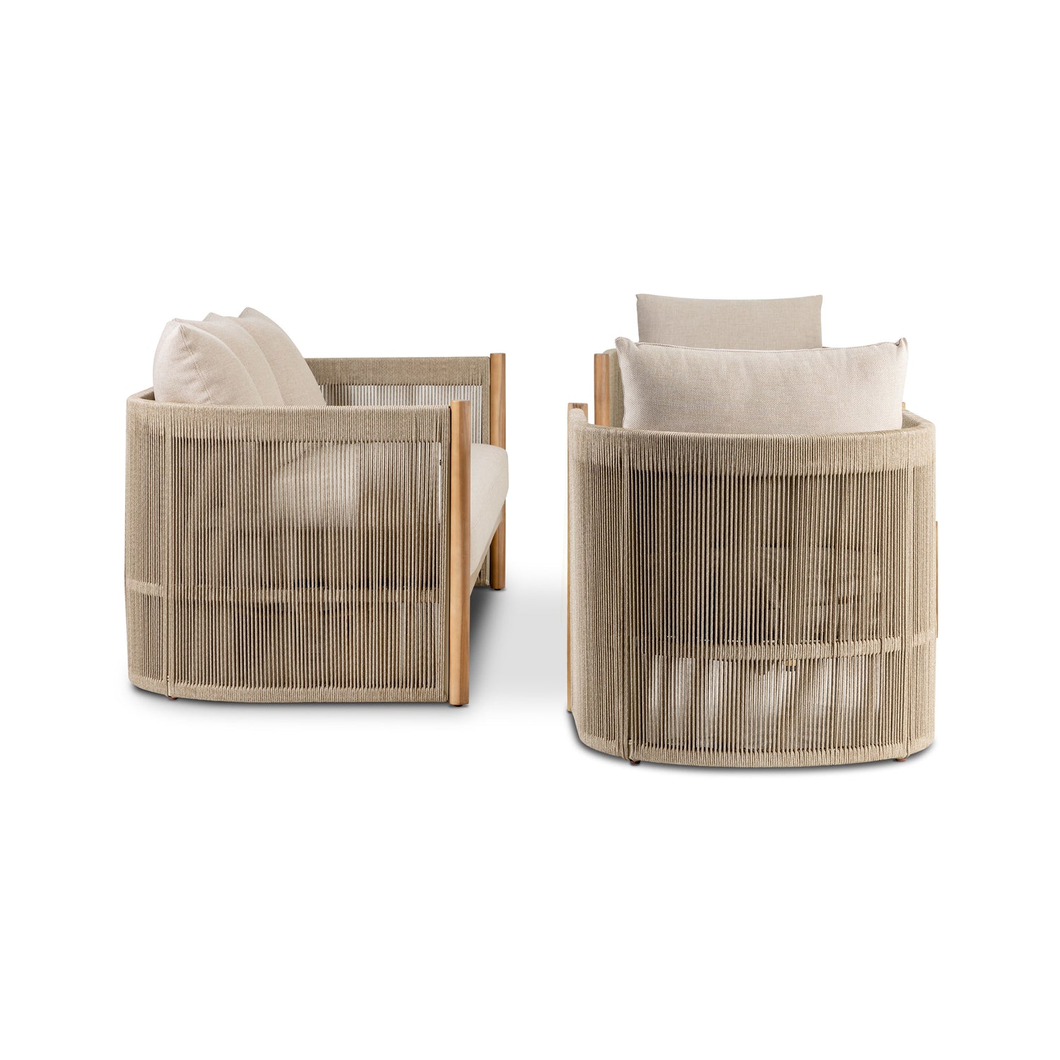 Gomera Outdoor Lounge Set with Coffee Table | Natural Beige 