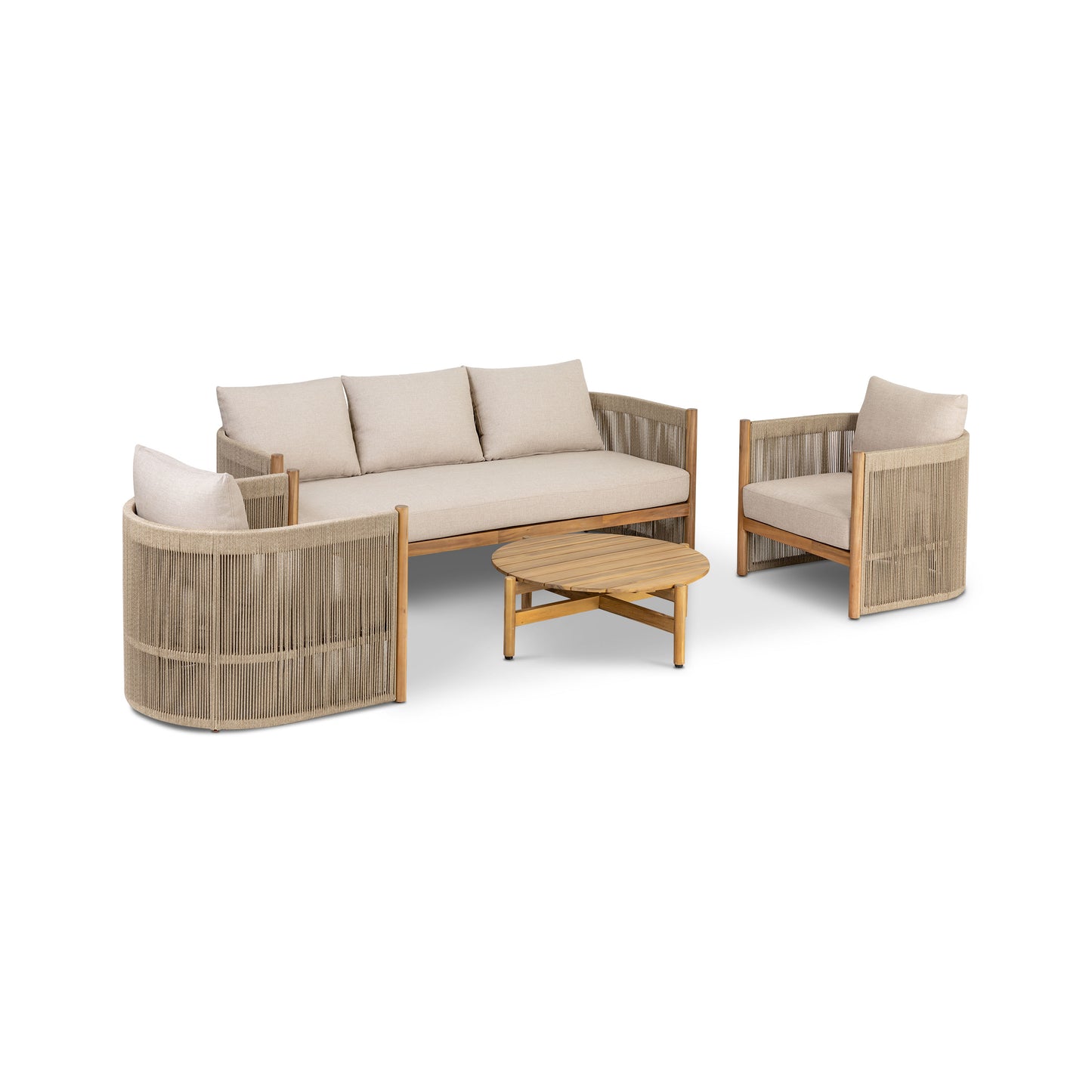 Gomera Outdoor Lounge Set with Coffee Table | Natural Beige
