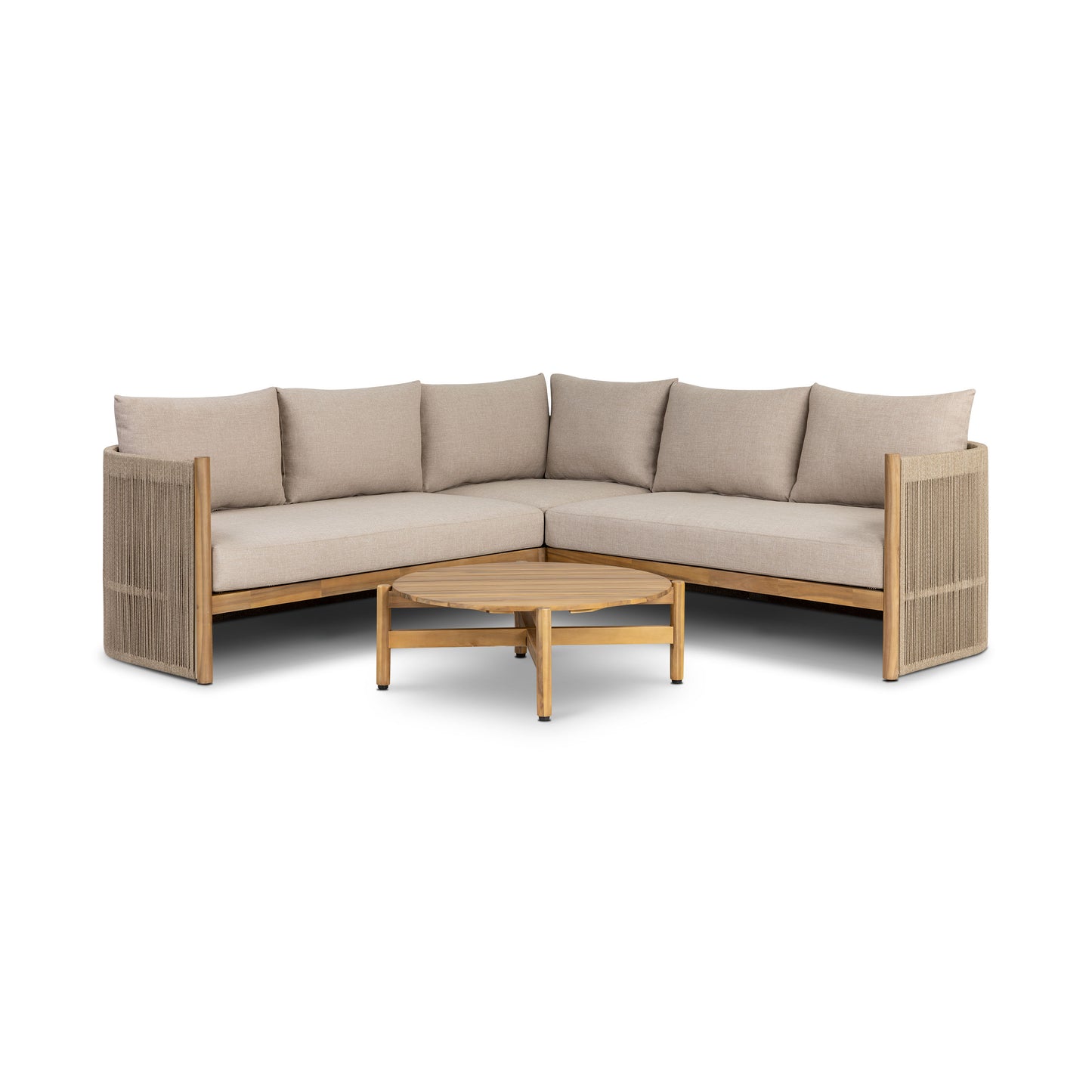 Gomera Outdoor Corner Set with Coffee Table | Natural Beige
