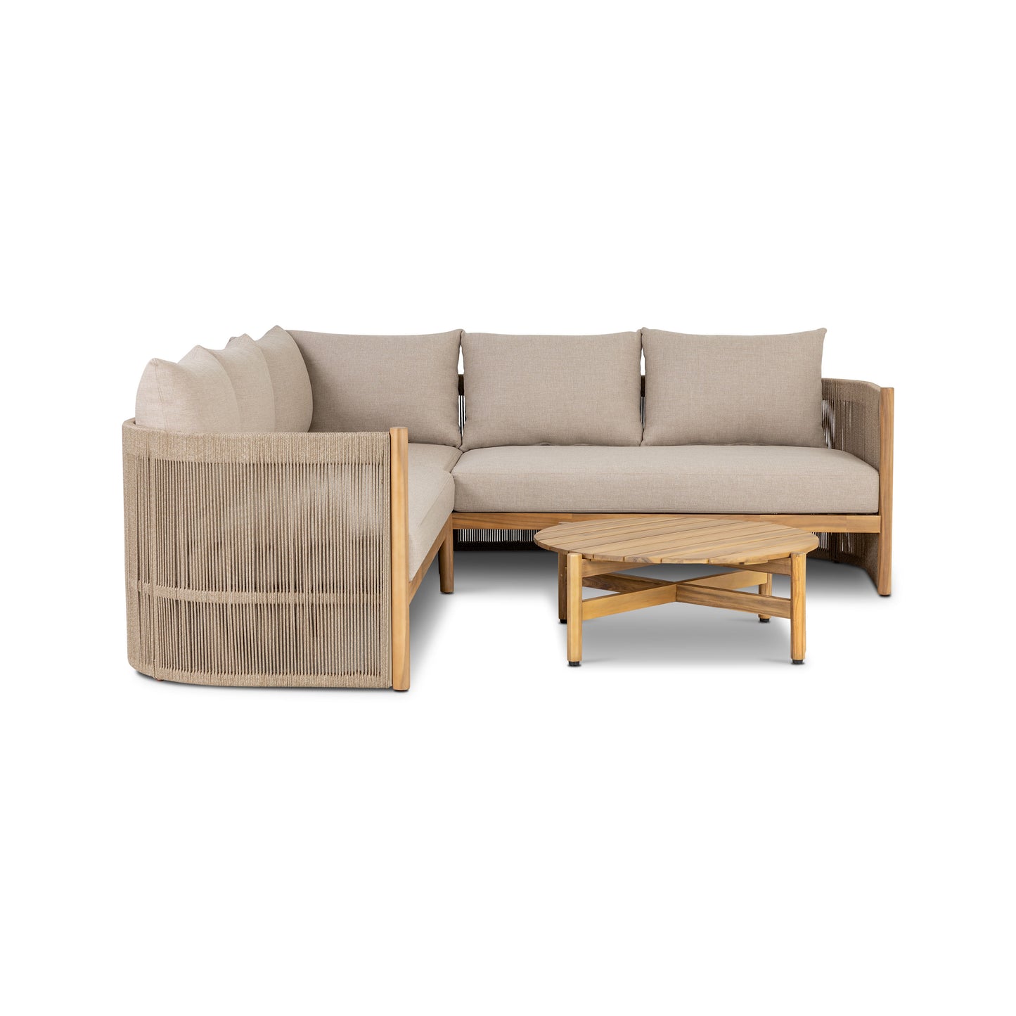 Gomera Outdoor Corner Set with Coffee Table | Natural Beige