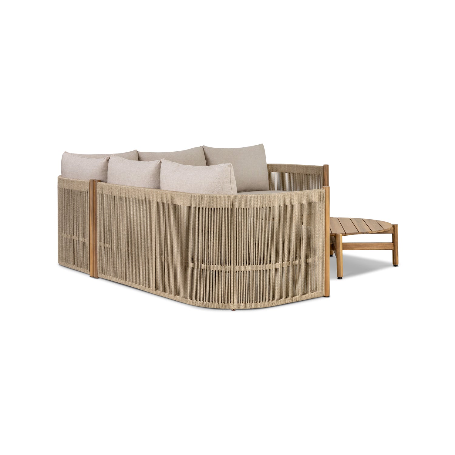Gomera Outdoor Corner Set with Coffee Table | Natural Beige 
