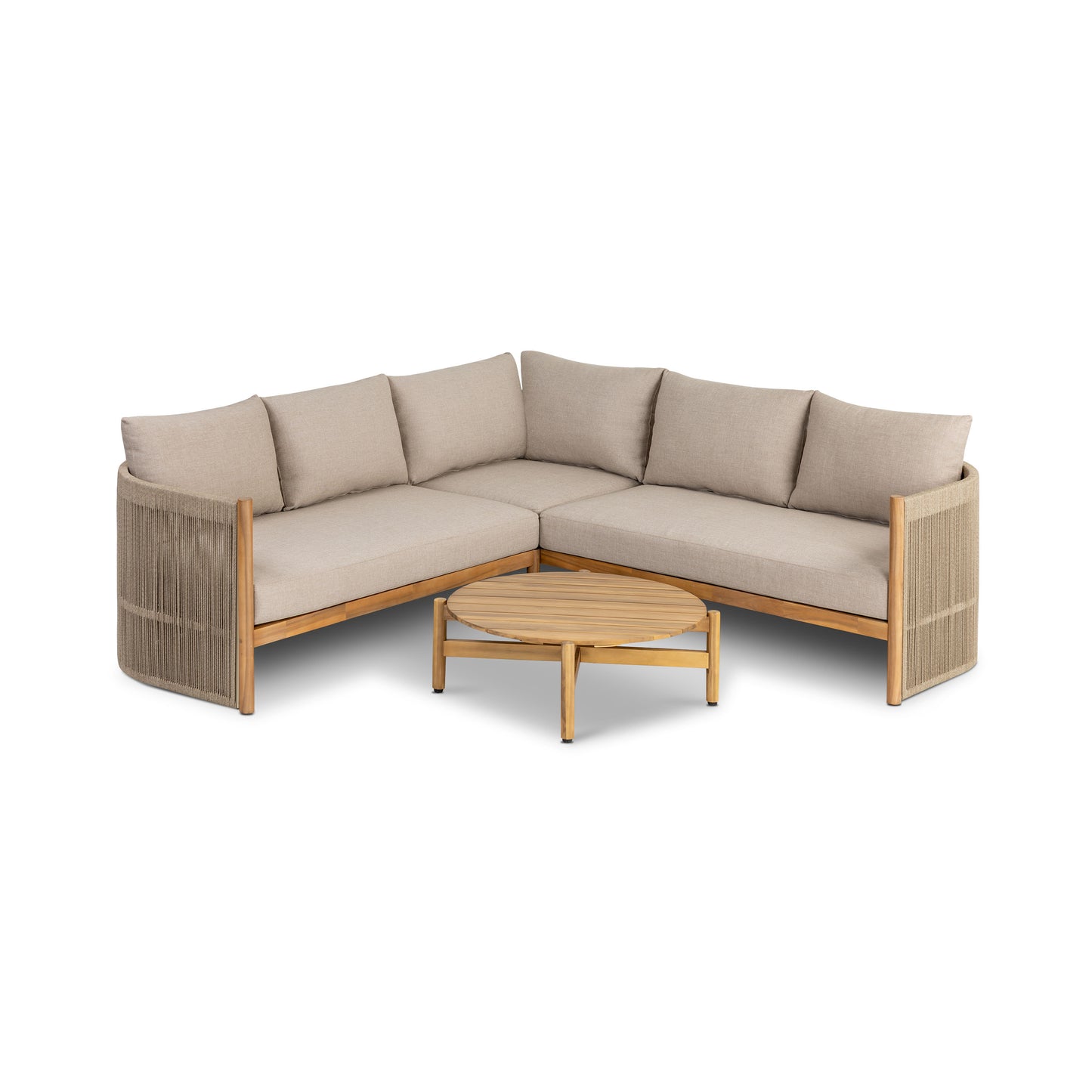 Gomera Outdoor Corner Set with Coffee Table | Natural Beige