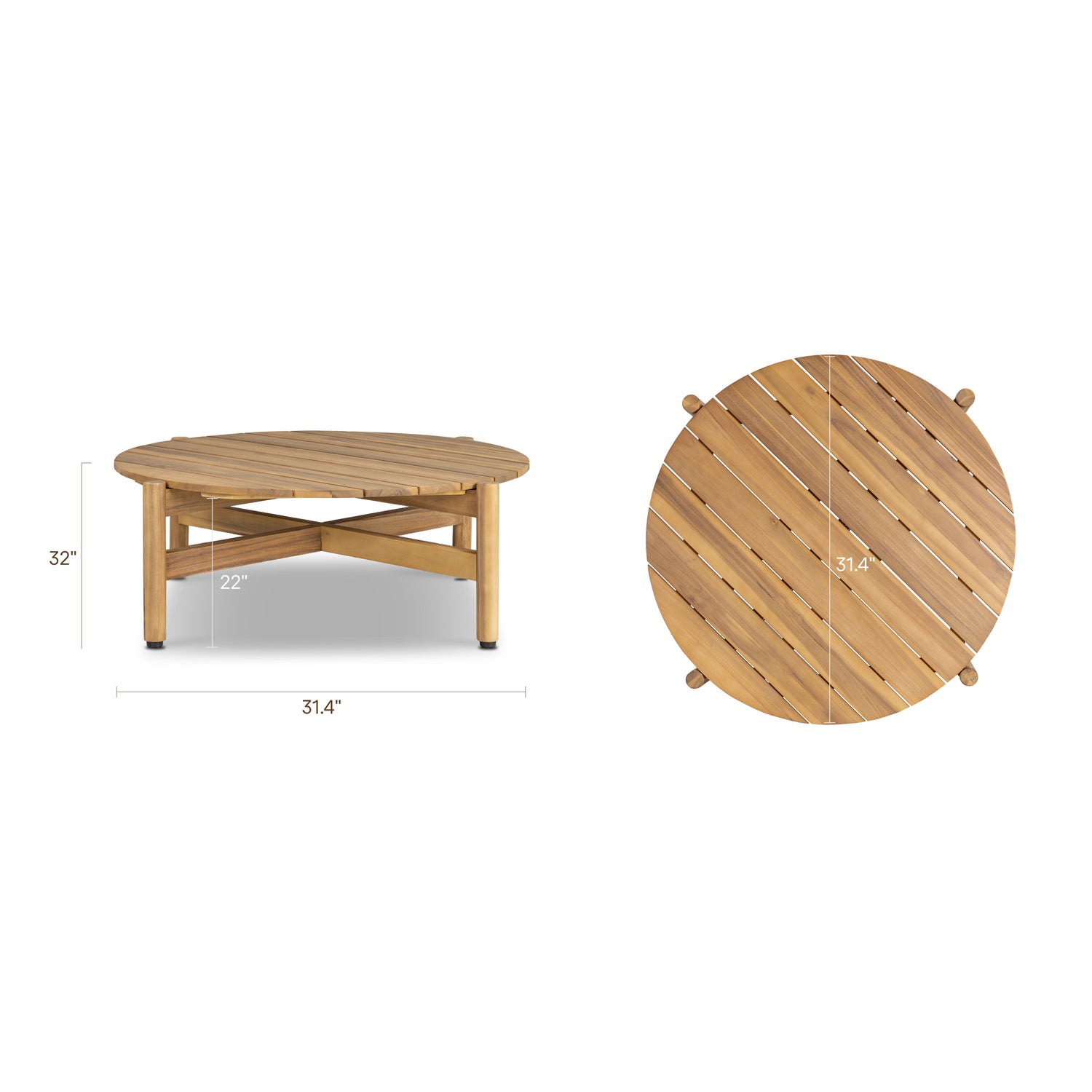 Gomera Outdoor Coffee Table | Light Teak 
