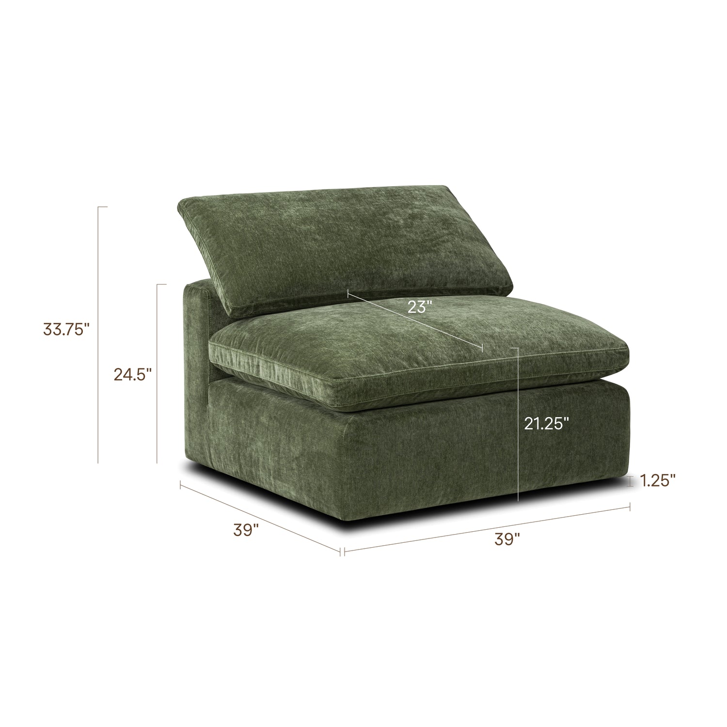 Aspen Armless Chair | Sagano Green 