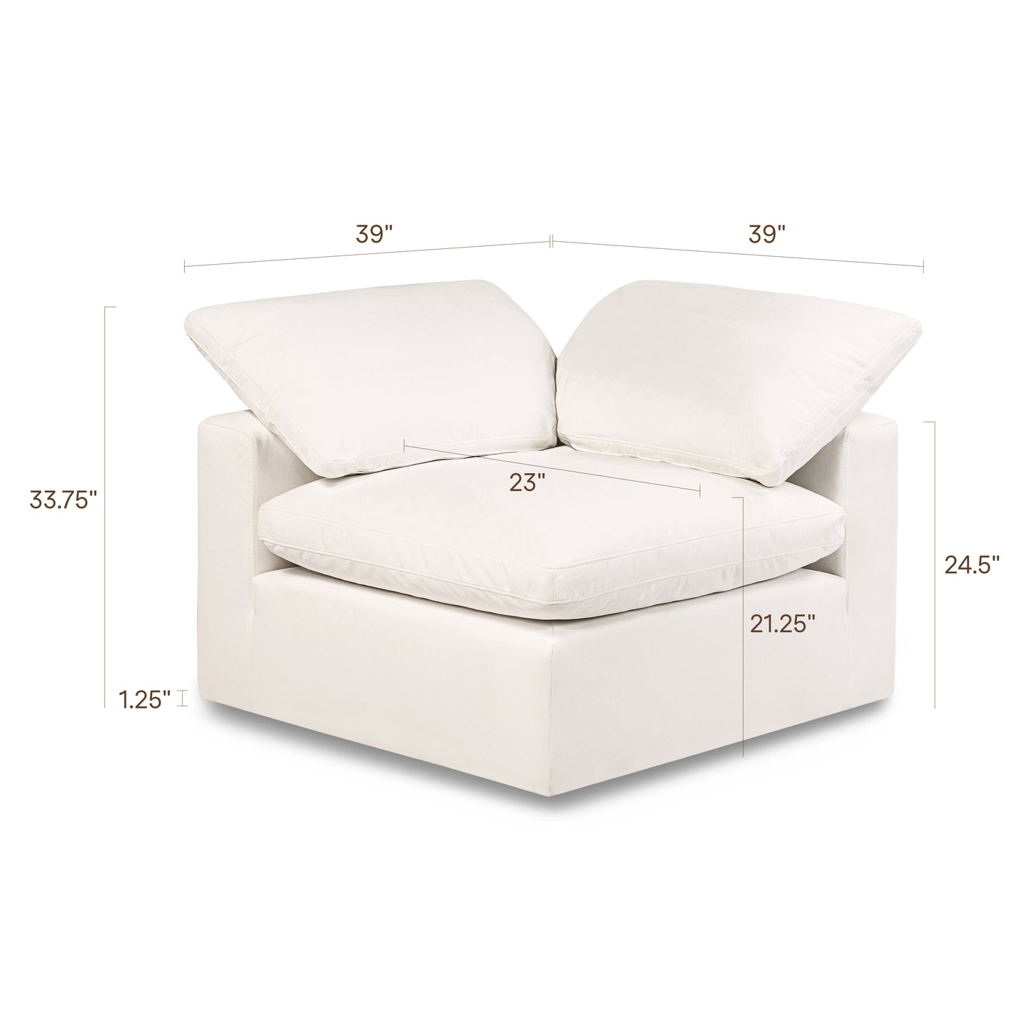 Aspen 39" Modular Corner | Linen White