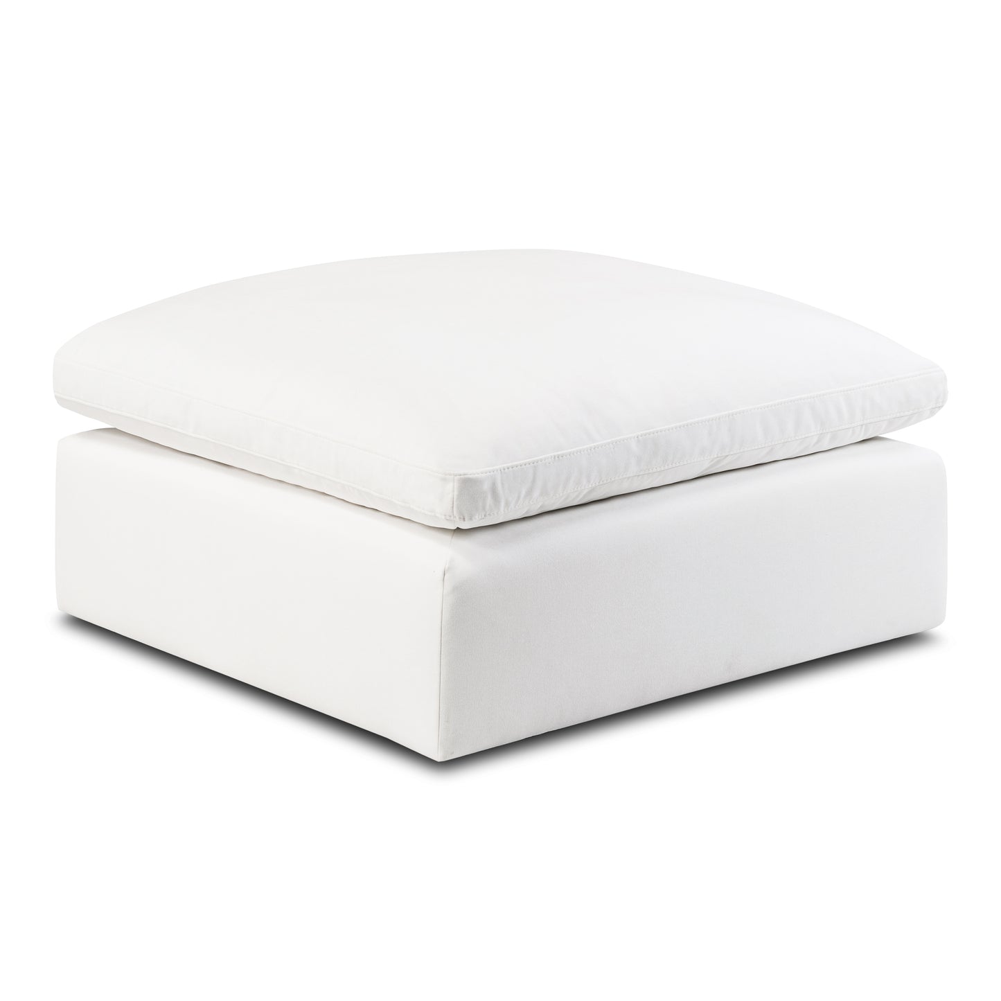 Aspen Ottoman | Cotton White