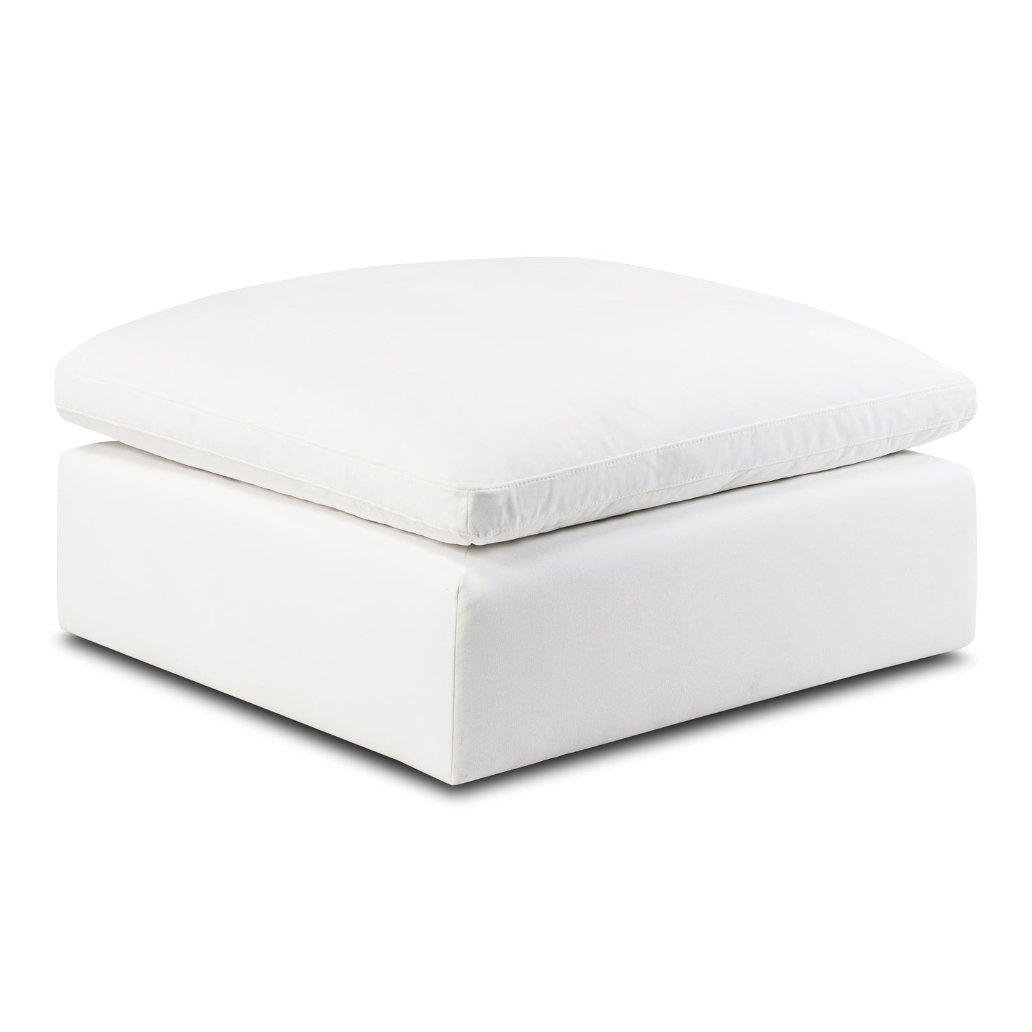 Aspen Ottoman | Cotton White 