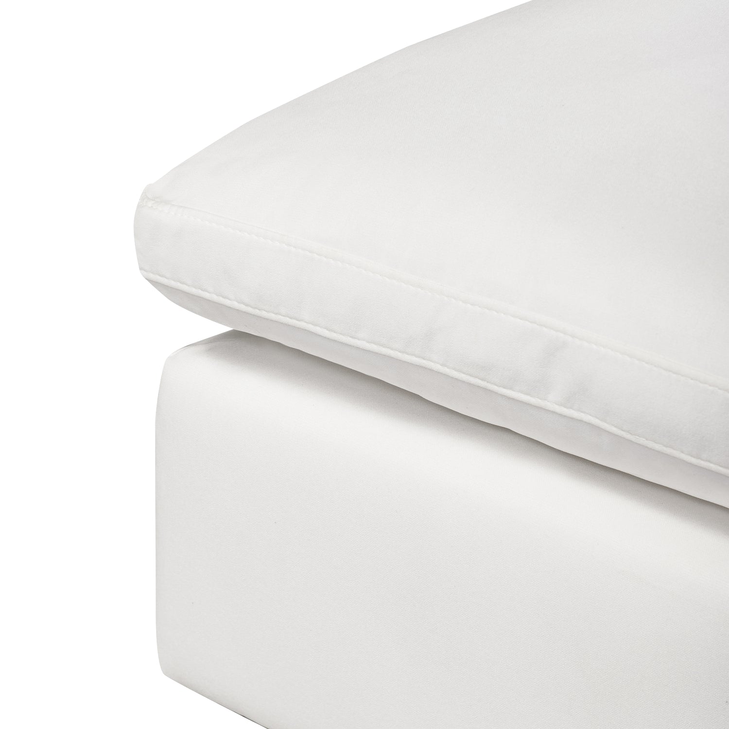 Aspen Ottoman | Cotton White 