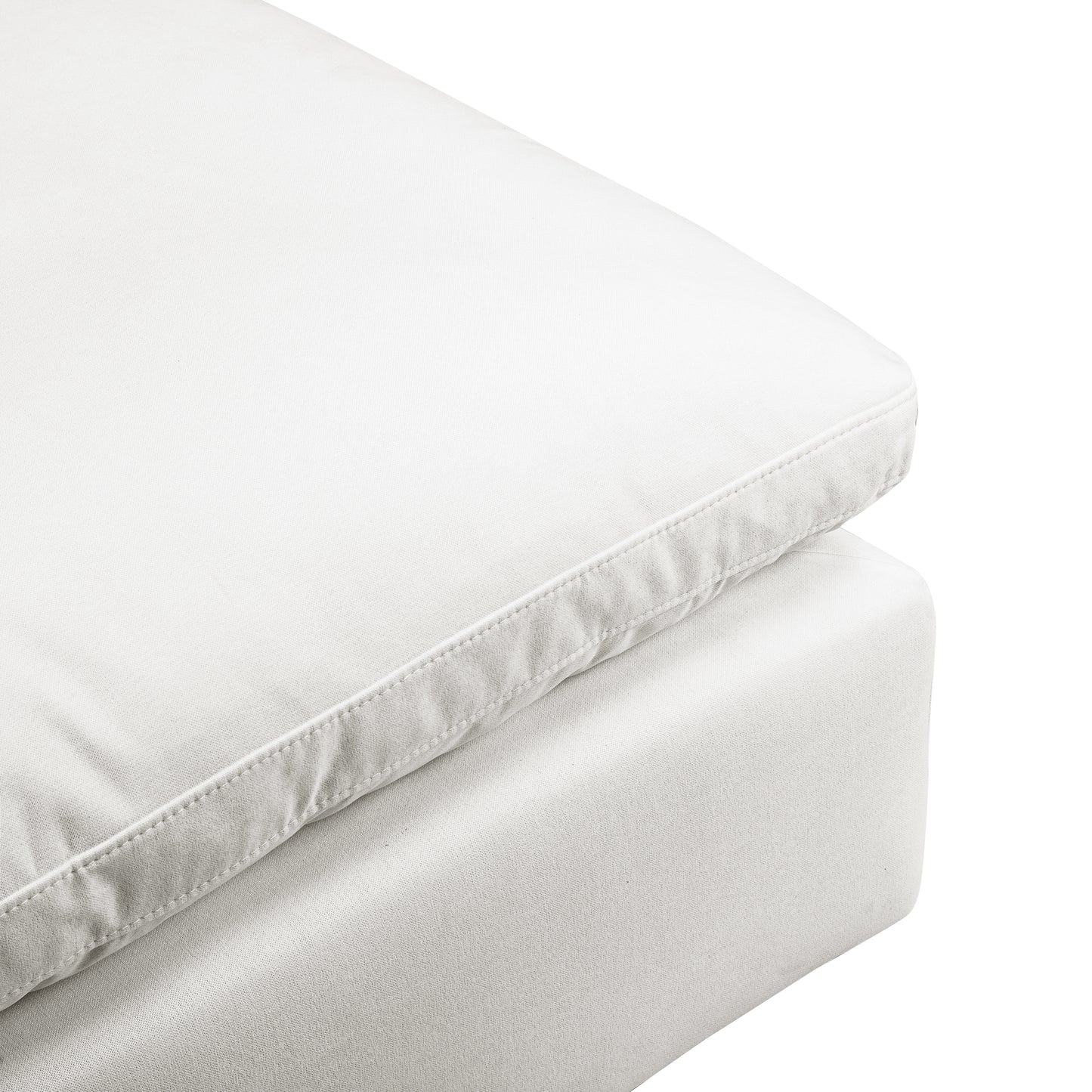 Aspen Ottoman | Cotton White
