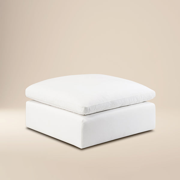 Aspen Ottoman | Cotton White