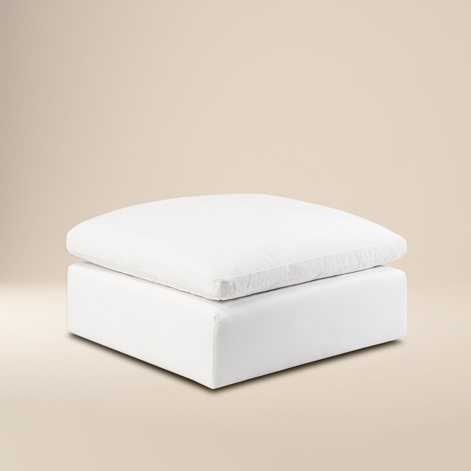 Aspen Ottoman | Cotton White 