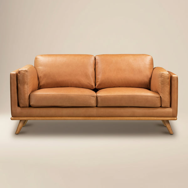 Cadiz 75" Leather Apartment Sofa | Saddle Tan