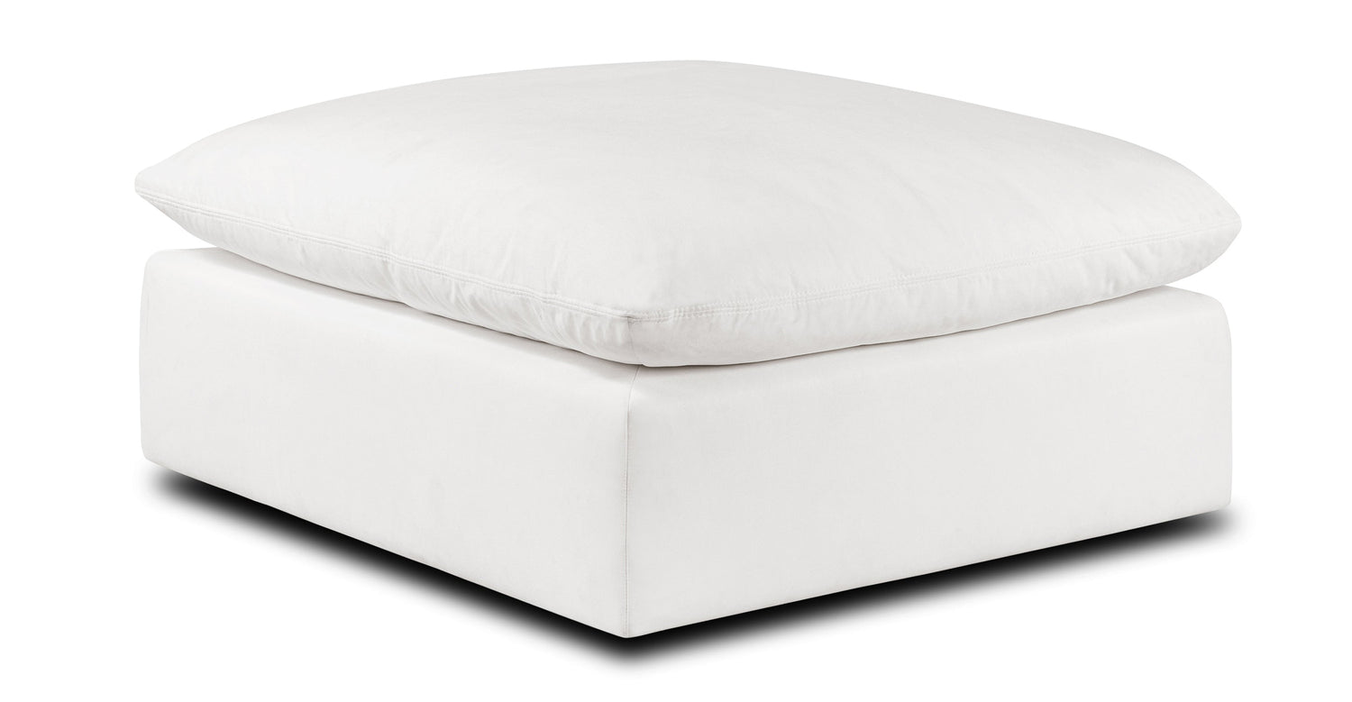 Davos Ottoman | Cotton White Cotton White