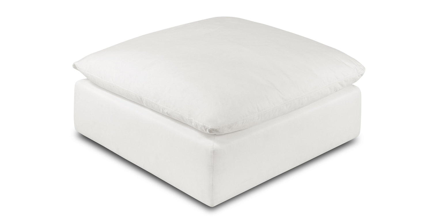 Davos Ottoman | Cotton White Cotton White